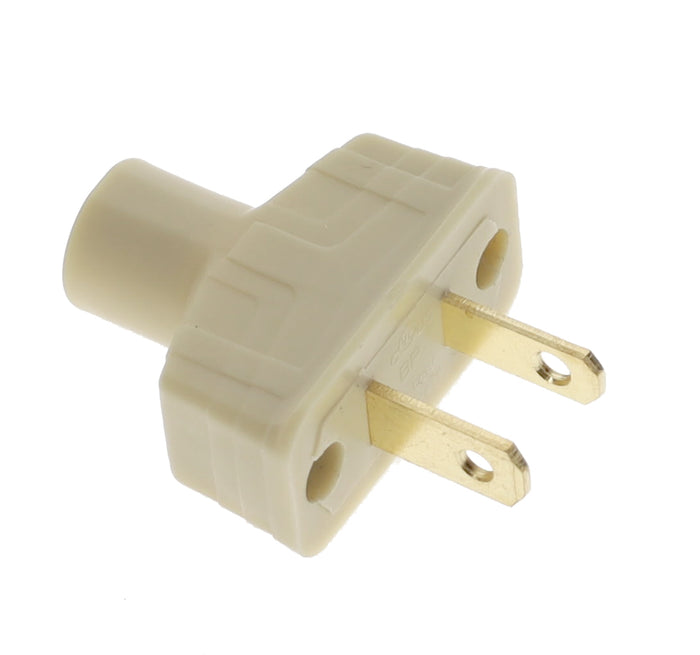 B&P Lamp Brand Early Art Deco Bakelite Style Straight Blade Plug, Polarized, Ivory (48580V)
