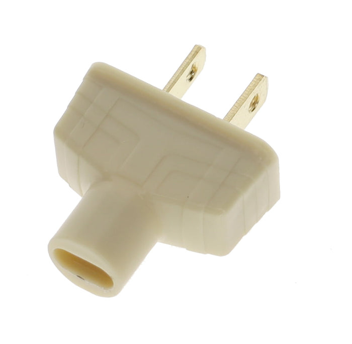 B&P Lamp Brand Early Art Deco Bakelite Style Straight Blade Plug, Polarized, Ivory (48580V)