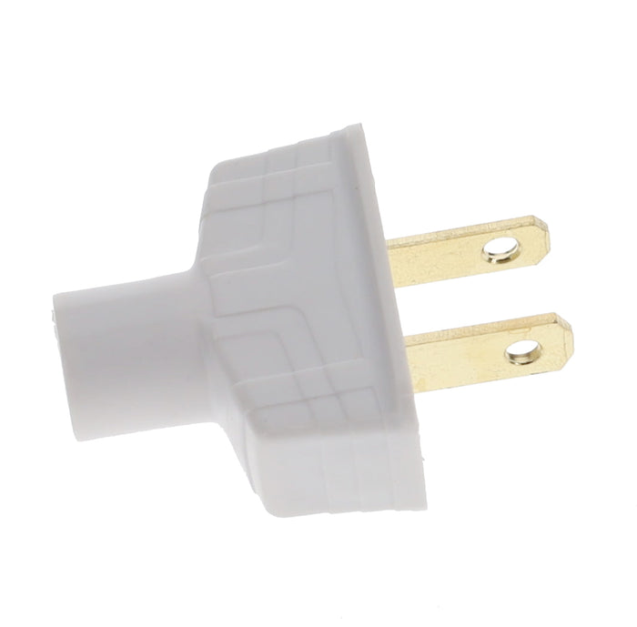 B&P Lamp Brand Early Art Deco Bakelite Style Straight Blade Plug, Polarized, White (48580W)