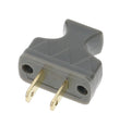 B&P Lamp Brand Early Shark Tooth Bakelite Style Straight Blade Plug, Polarized, Grey (48581G)