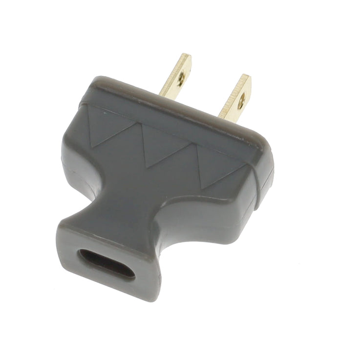 B&P Lamp Brand Early Shark Tooth Bakelite Style Straight Blade Plug, Polarized, Grey (48581G)