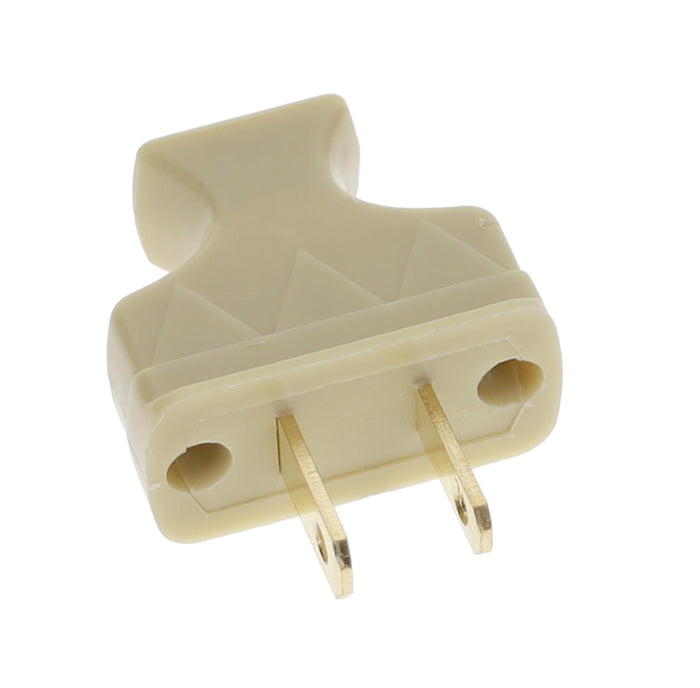 B&P Lamp Brand Early Shark Tooth Bakelite Style Straight Blade Plug, Polarized, Ivory (48581V)