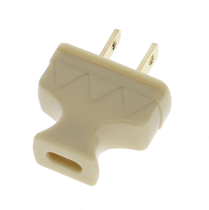 B&P Lamp Brand Early Shark Tooth Bakelite Style Straight Blade Plug, Polarized, Ivory (48581V)