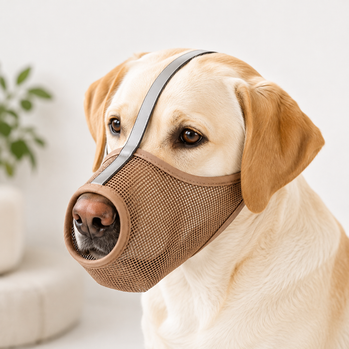 Breathable Mesh Dog Muzzle with Adjustable Strap | Washable PVC Design