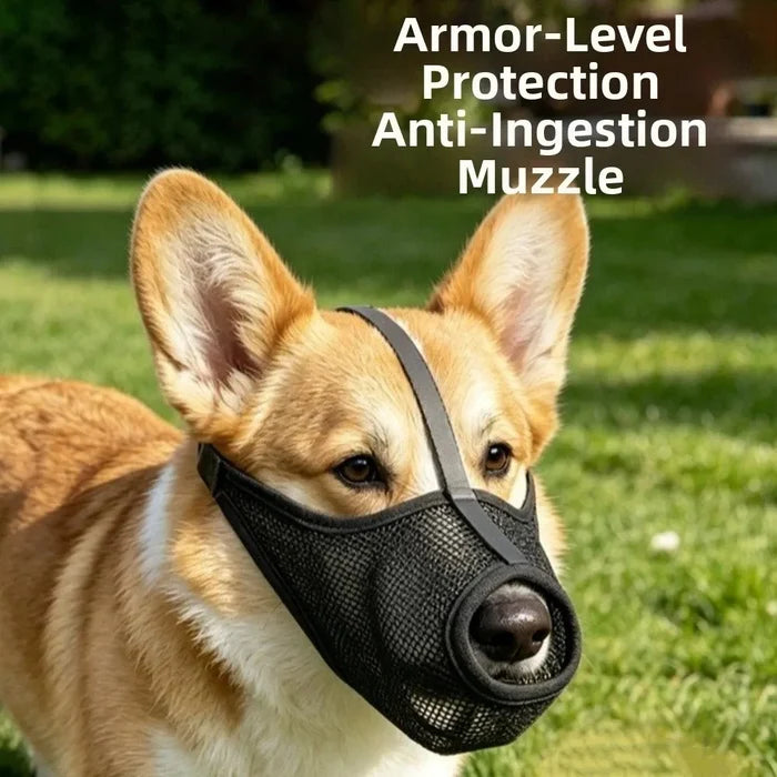 Breathable Mesh Dog Muzzle with Adjustable Strap | Washable PVC Design