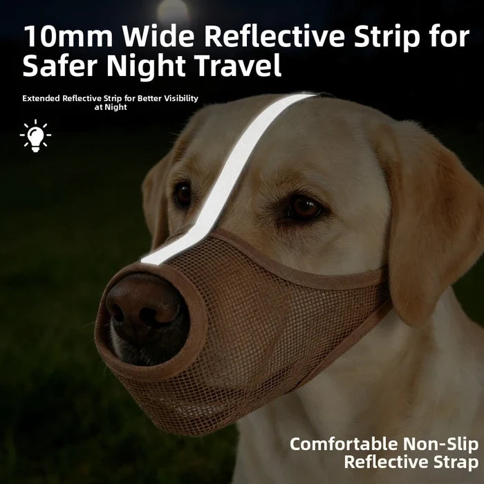 Breathable Mesh Dog Muzzle with Adjustable Strap | Washable PVC Design