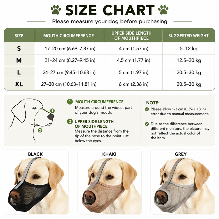 Breathable Mesh Dog Muzzle with Adjustable Strap | Washable PVC Design