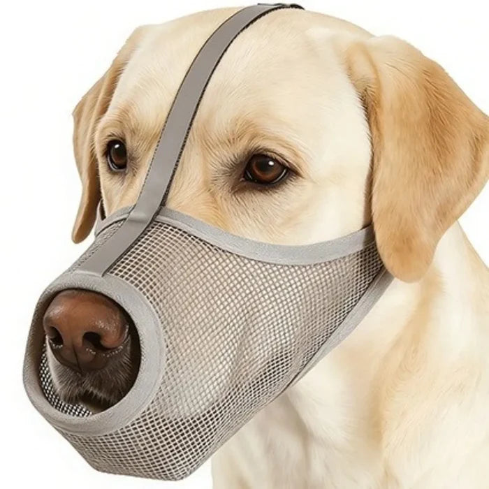 Breathable Mesh Dog Muzzle with Adjustable Strap | Washable PVC Design