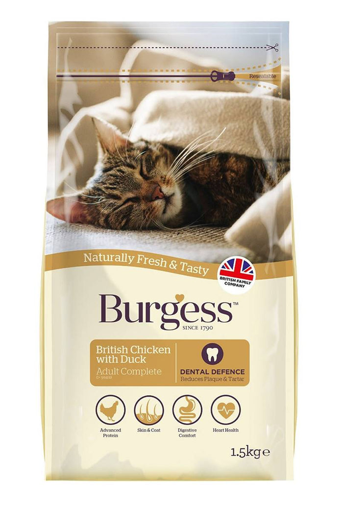 Burgess Supacat | Dry Cat Food | Adult | Chicken & Duck - 1.5Kg
