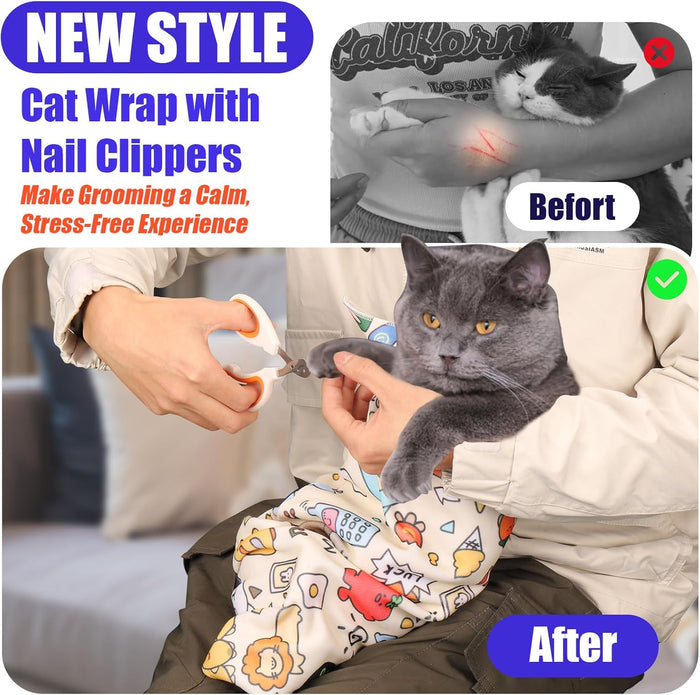 Calm Cat Wrap | Cat Grooming Wrap – Stress-Free Nail Care & Medication