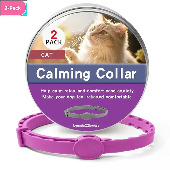 Calming Dog & Cat Collar – Adjustable Anxiety Relief Pet Collar