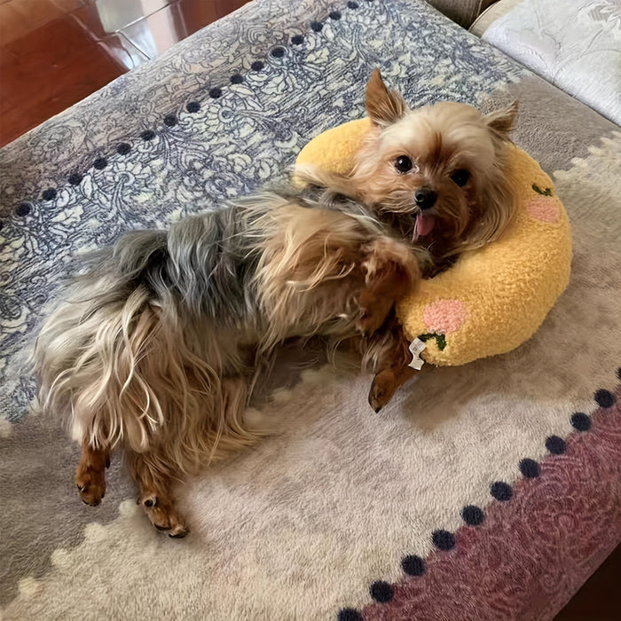 Calming Plush Dog Neck Pillow for Small Dogs – Ergonomic Sleep Support