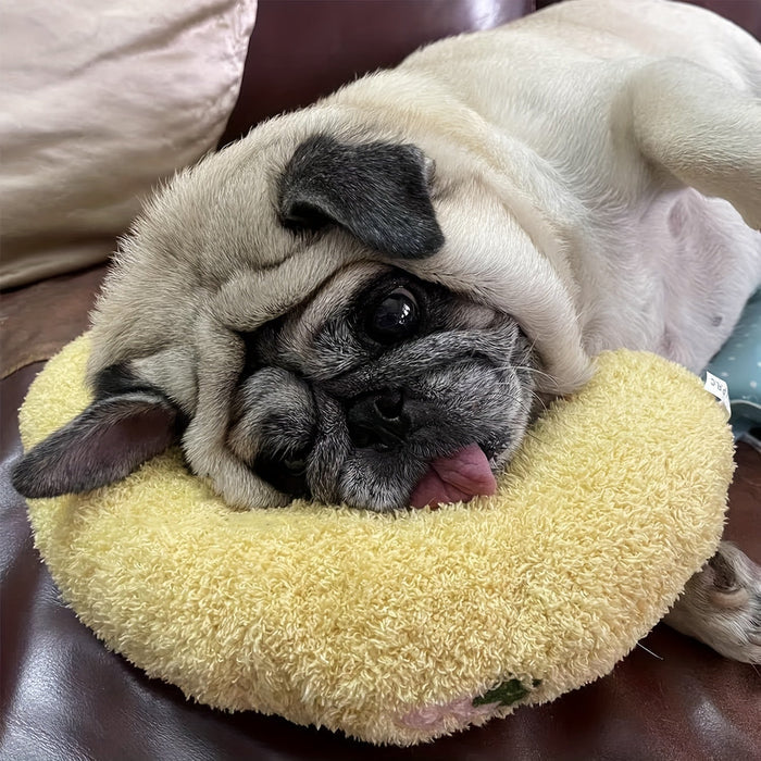 Calming Plush Dog Neck Pillow for Small Dogs – Ergonomic Sleep Support