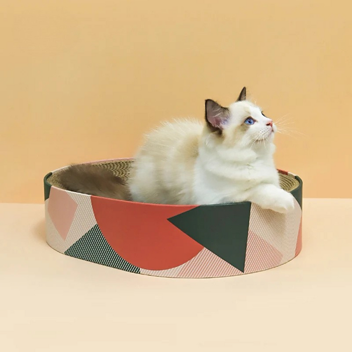 Cardboard Cat Scratcher Bed – 2-in-1 Lounge & Scratch Pad for Indoor Cats