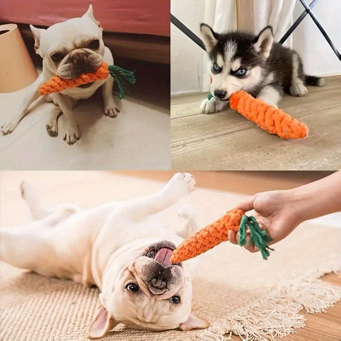 Carrot Rope Dog Chew Toy – Durable Tug & Chew Toy for Dogs