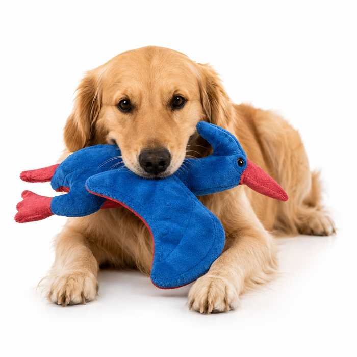 Cartoon Dog Squeaky Chew Toy – Durable Plush Bite Toy for Dogs & Cats