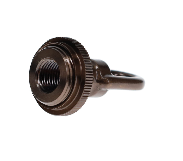 Cast Brass Screw Collar Loop, Tap 1/4IP, Slips 1-1/16" Hole, Antique Bronze Finish (10996B)