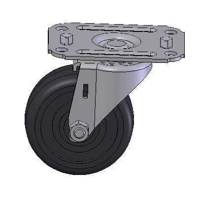 Heavy-duty swivel caster wheel with mounting plate for carts and equipment