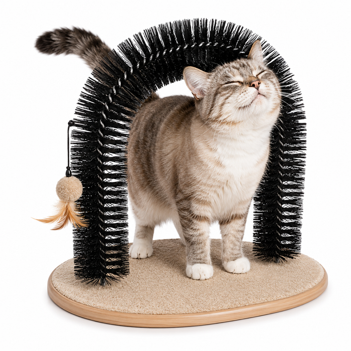 Cat Arch Self Groomer & Massage Toy – Interactive Grooming Brush for Cats