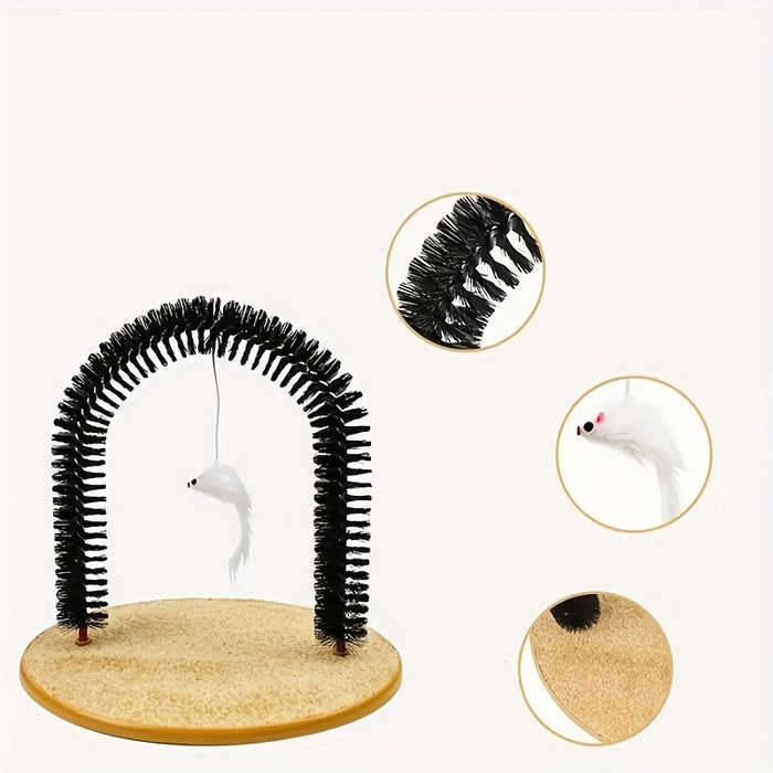 Cat Arch Self Groomer & Massage Toy – Interactive Grooming Brush for Cats