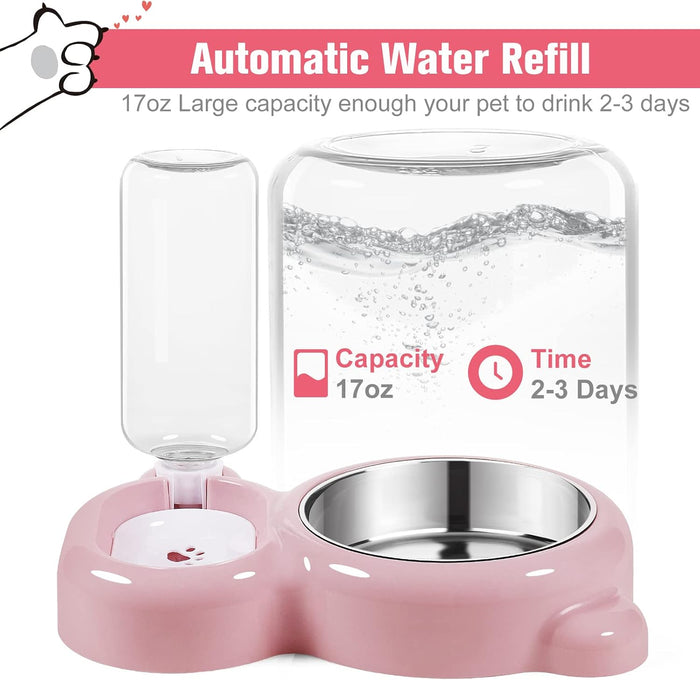 Cat Feeding Station | 2-in-1 Food & Water Bowl – Automatic Clean Hydration