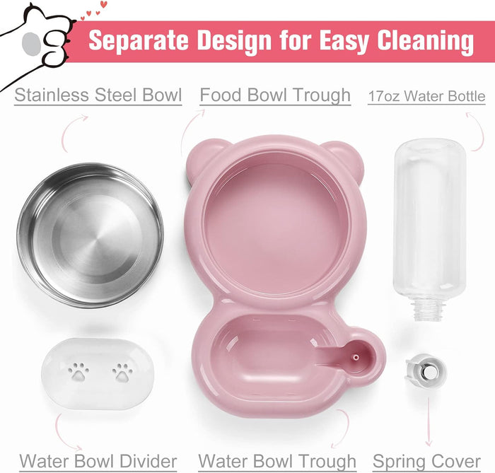 Cat Feeding Station | 2-in-1 Food & Water Bowl – Automatic Clean Hydration