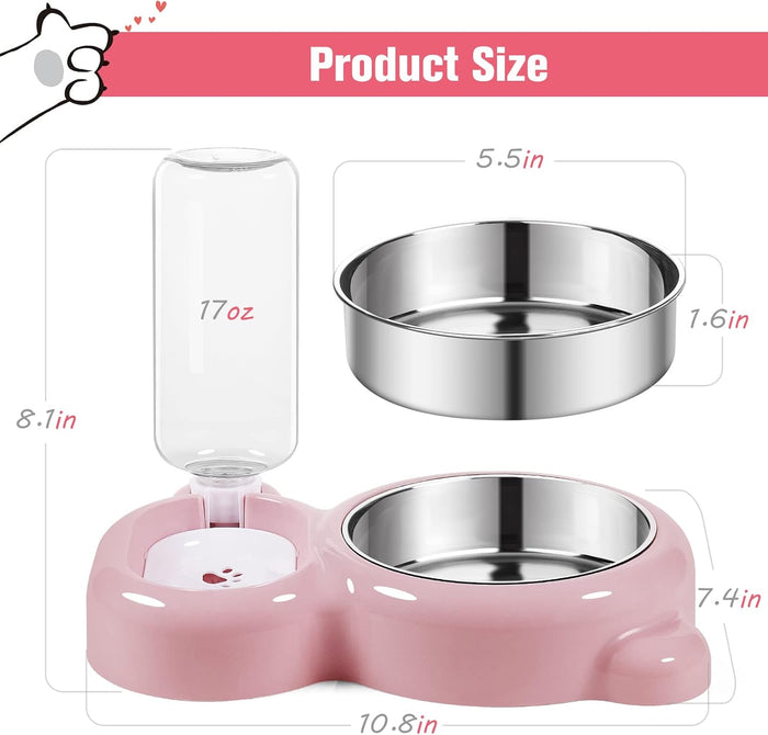 Cat Feeding Station | 2-in-1 Food & Water Bowl – Automatic Clean Hydration