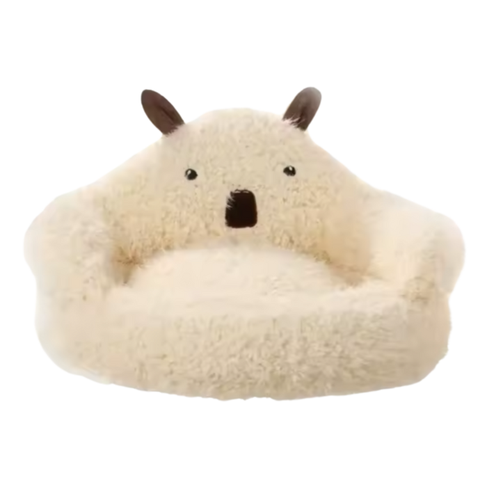 Cat Plush Bed | Winter Cozy Nest with Ears Design