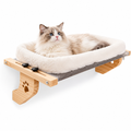 Cat Window Perch Hammock – Adjustable Wooden Window Seat for Cats
