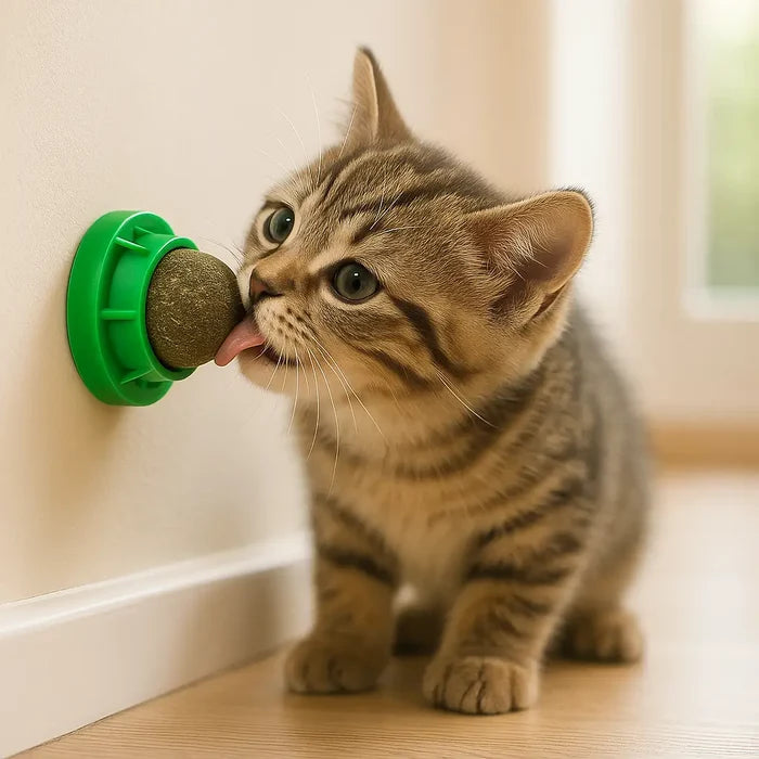 Catnip Cat Toy with Rotating Balls – Interactive Licking & Play Toy for Cats