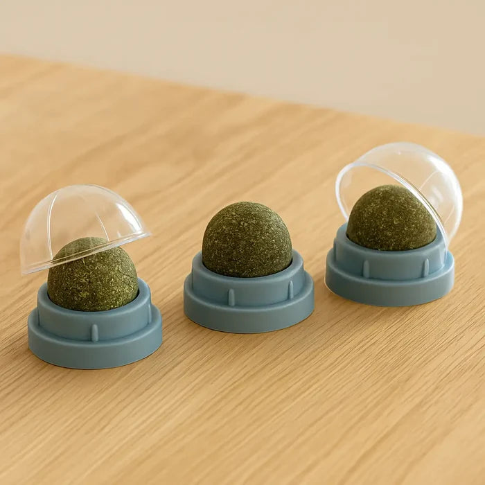 Catnip Cat Toy with Rotating Balls – Interactive Licking & Play Toy for Cats