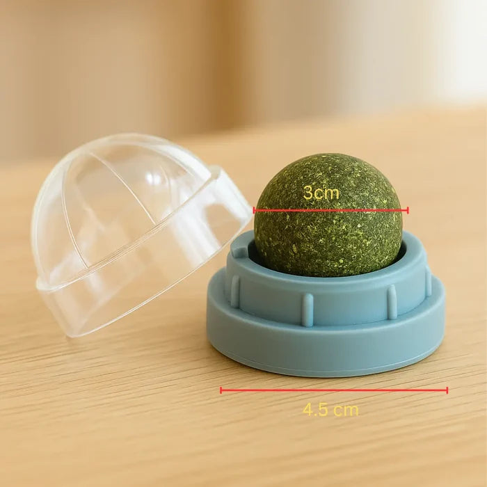 Catnip Cat Toy with Rotating Balls – Interactive Licking & Play Toy for Cats