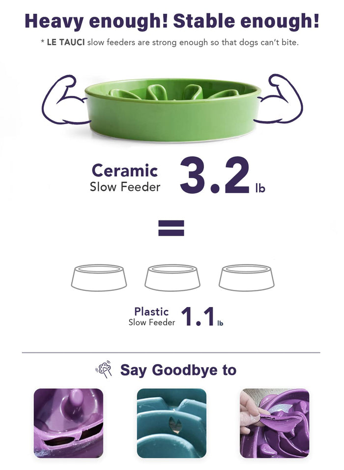 Ceramic Slow Feeder Dog Bowl | Puzzle Bowl for Small & Medium Dogs
