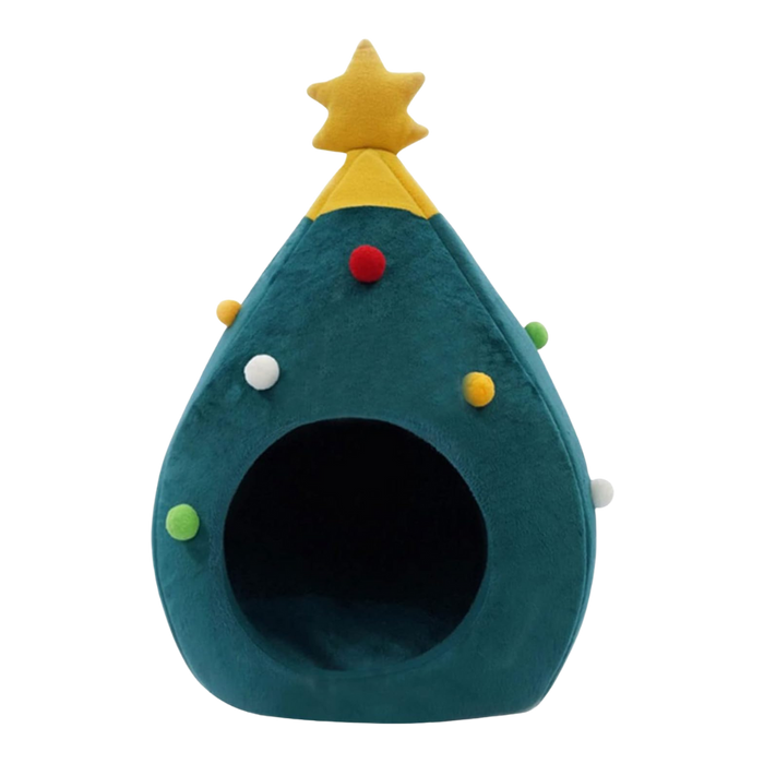 Christmas Tree Cat Bed | Cozy Holiday Hideaway Cave