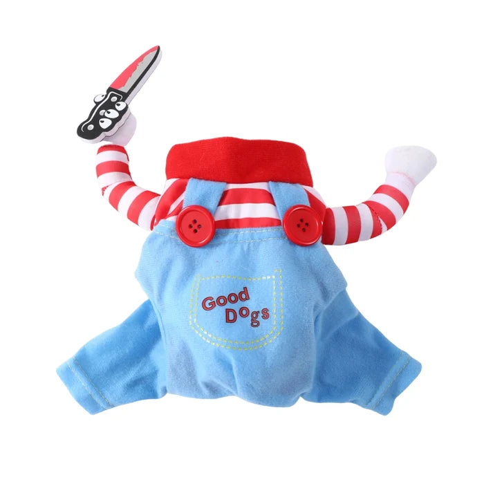 Chucky Inspired Dog Costume | Halloween Horror Outfit for Small Dogs