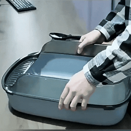 CleanEase Cat Litter Box | Enclosed Design with Pull-Out Tray & Scoop Holder
