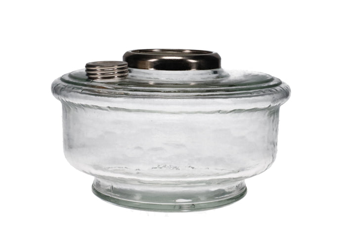 Clear Aladdin Oil Lamp Fount with Nickel Cap and Ring #50170N