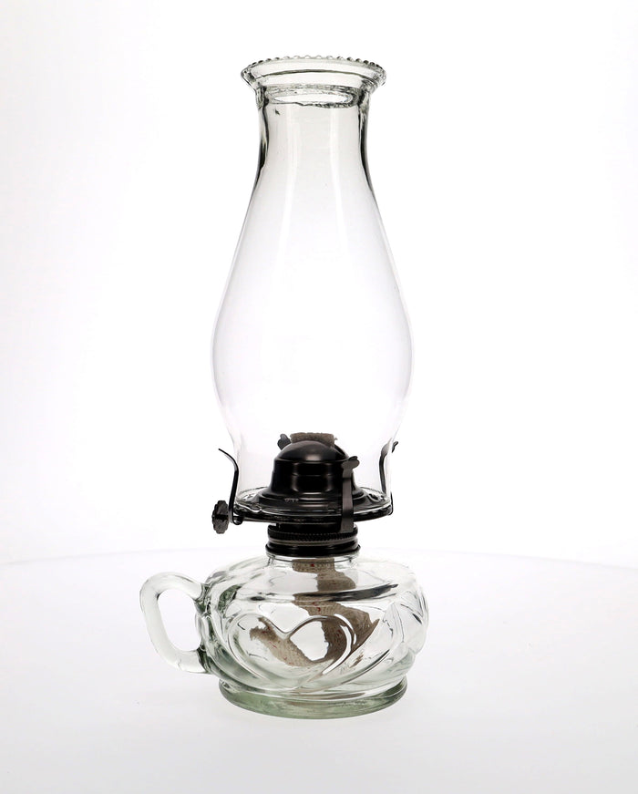 Clear United Hearts Finger Lamp with Antique Brass Hardware (67470CA)