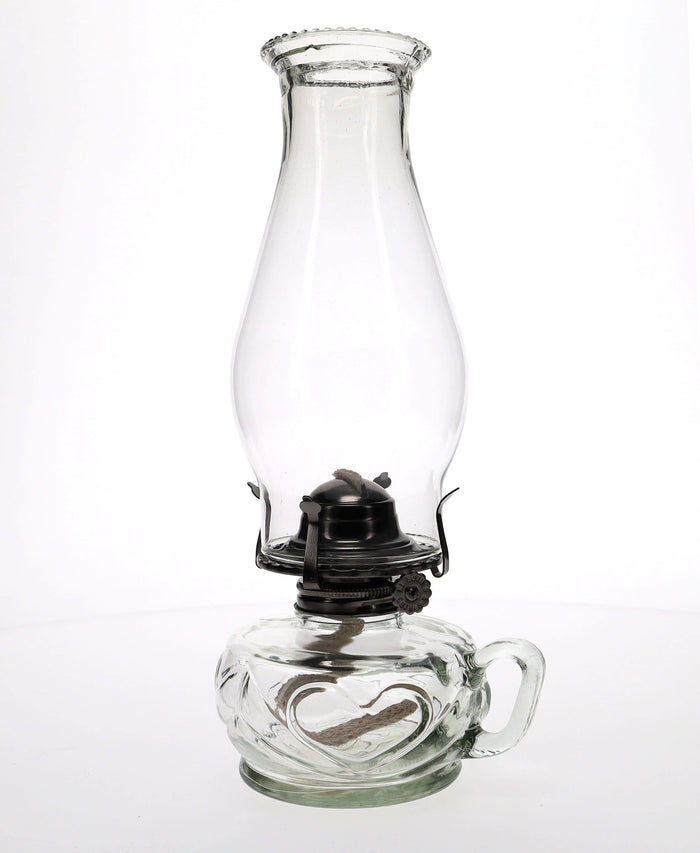 Clear United Hearts Finger Lamp with Antique Brass Hardware (67470CA)