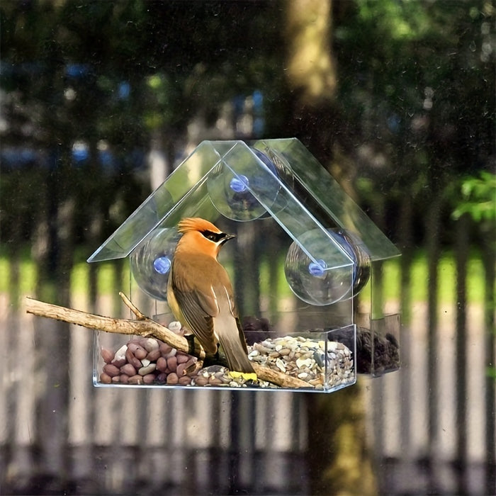 Clear Window Bird Feeder for Backyard Bird Watching & Easy Outdoor Feeding