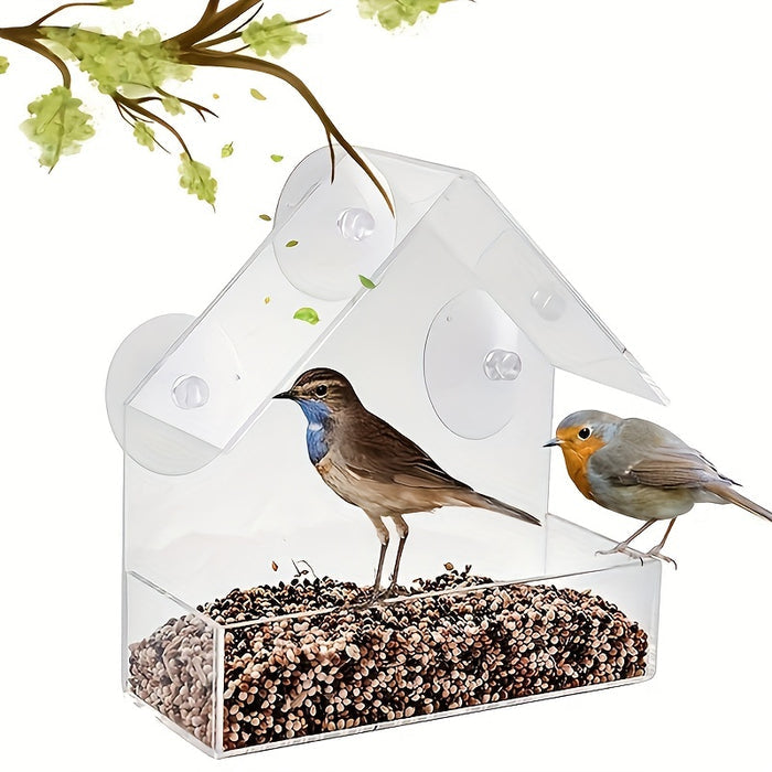 Clear Window Bird Feeder for Backyard Bird Watching & Easy Outdoor Feeding