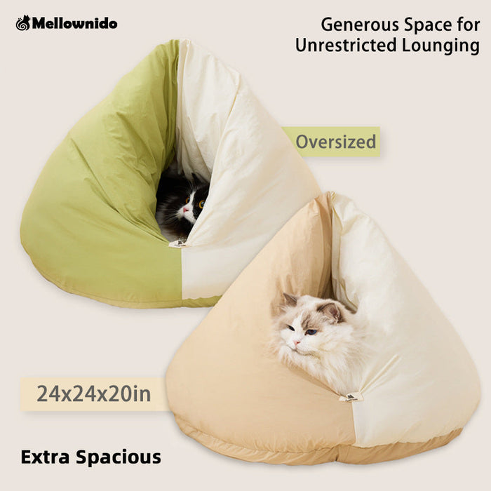 Cocoon Cat Sleeping Bed | Enclosed Warm Nest & Deep Peaceful Sleep
