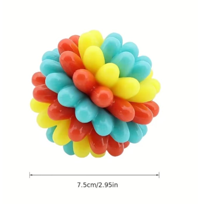 Colourful Bumpy Dog Chew Ball | Textured Interactive Fetch & Play Toy