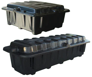 Heavy-duty commercial battery boxes with secure lids for industrial power storage