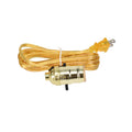 Complete Brass Plated Push-Thru Socket w/8 ft. Clear Gold Cord (30401)