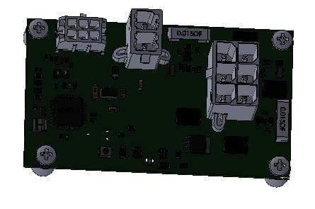 Rectangular electronic control board with multiple connectors and circuit components