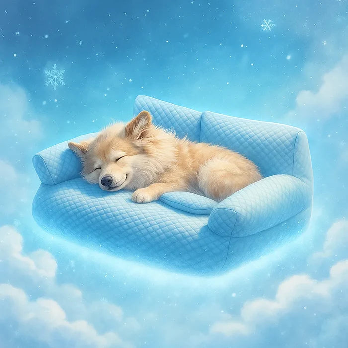 Cooling Dog Sofa Bed – Breathable Elevated Dog Bed with Supportive Backrest