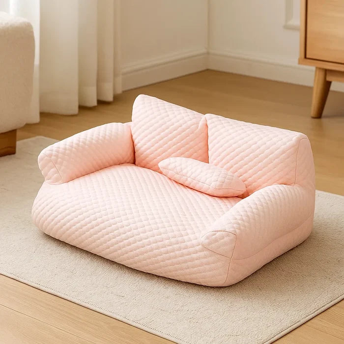 Cooling Dog Sofa Bed – Breathable Elevated Dog Bed with Supportive Backrest