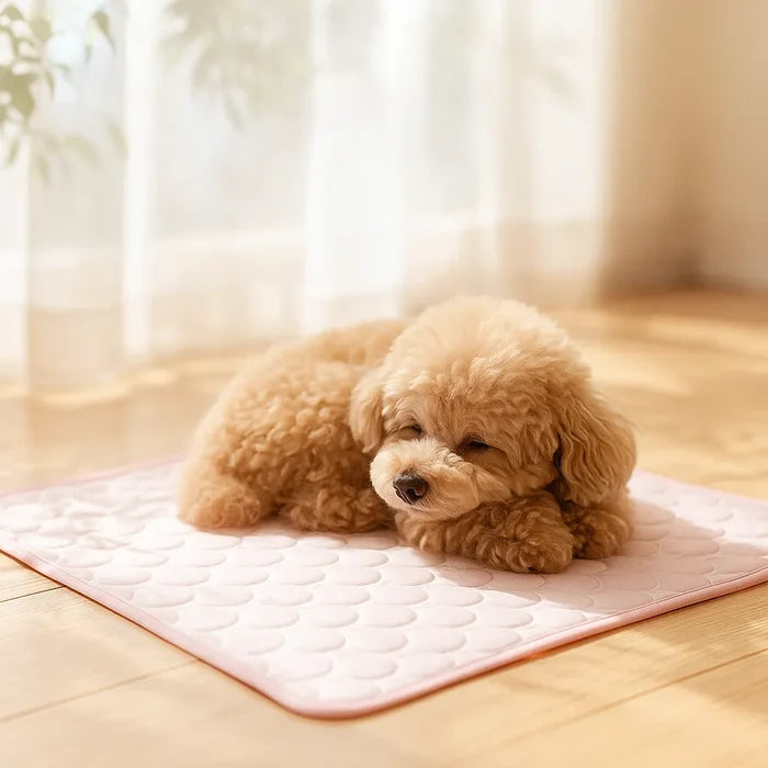 Cooling Mat for Dogs & Cats – Breathable Ice Silk Pet Cooling Pad