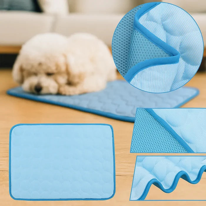 Cooling Mat for Dogs & Cats – Breathable Ice Silk Pet Cooling Pad